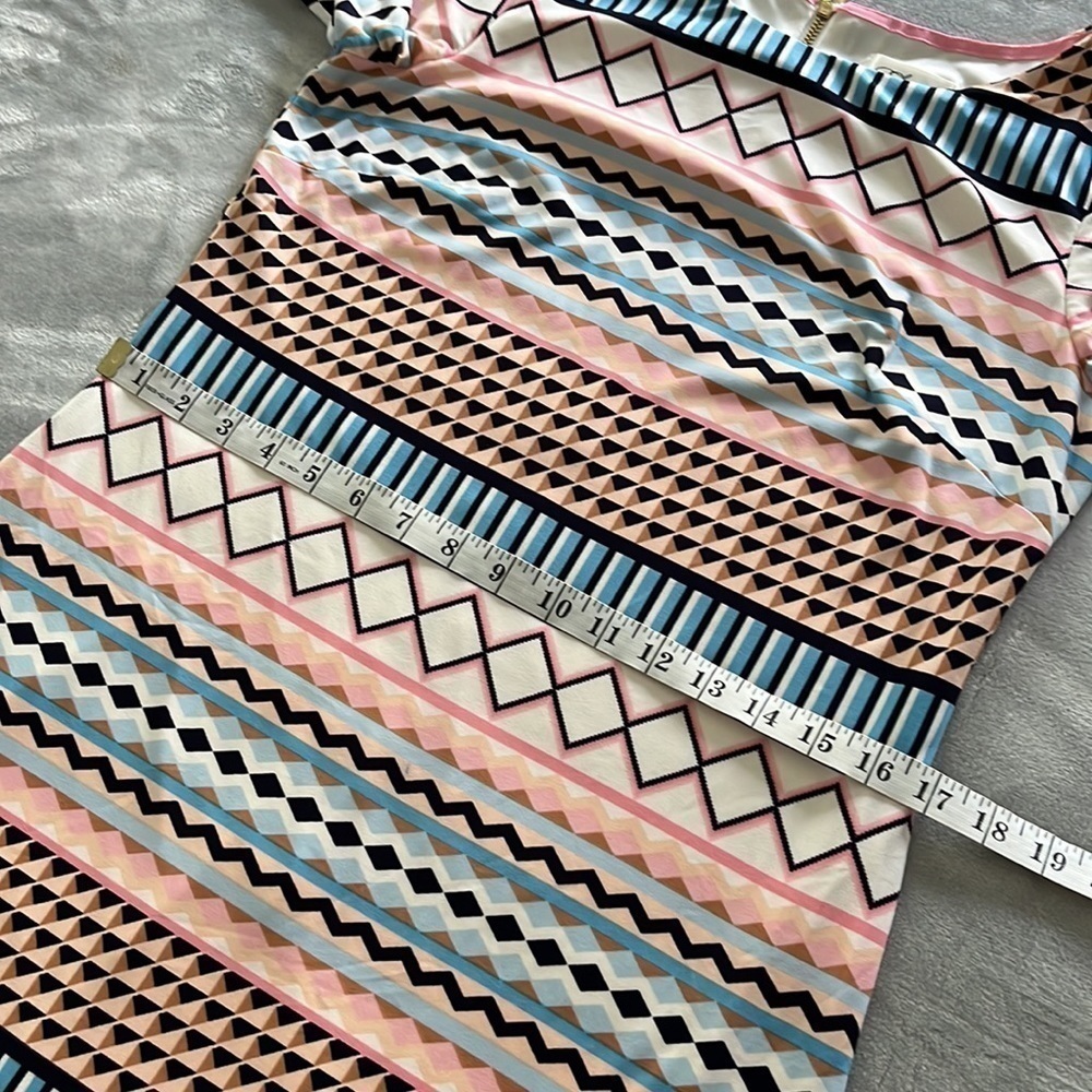 Eliza J Geometric Print Dress Pastel Size 6 - Picture 9 of 16